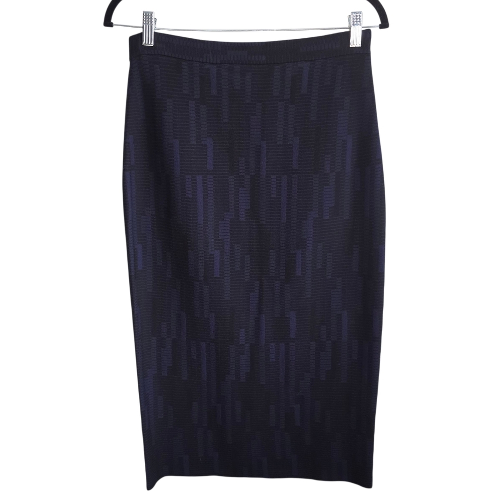 St. John Navy Textured Knit Midi Pencil Skirt Size Small - Picture 8 of 12